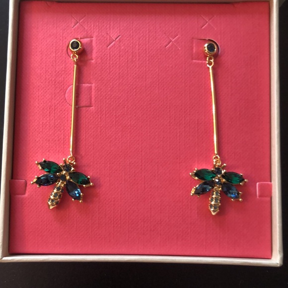Ted Baker London Corolen Gold Tone Crystal Dragonfly Drop Earrings NIB - Picture 10 of 16